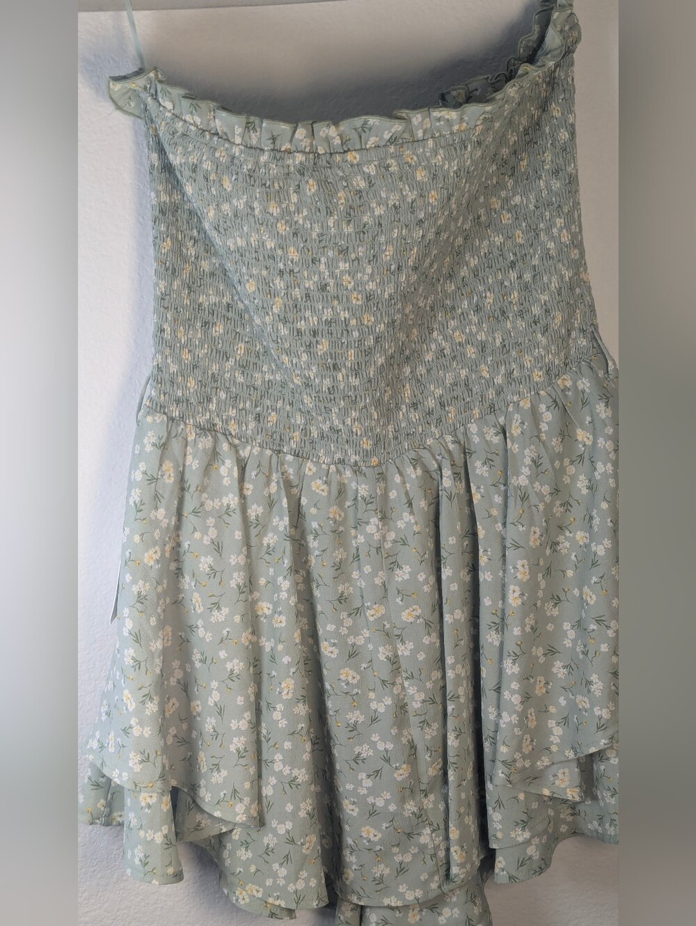 Altar’d State Sage Green Floral Smocked Mini Dress XL NWT